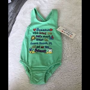 Say it with Love swimsuit size S 14/18lbs green cute for your sweetie